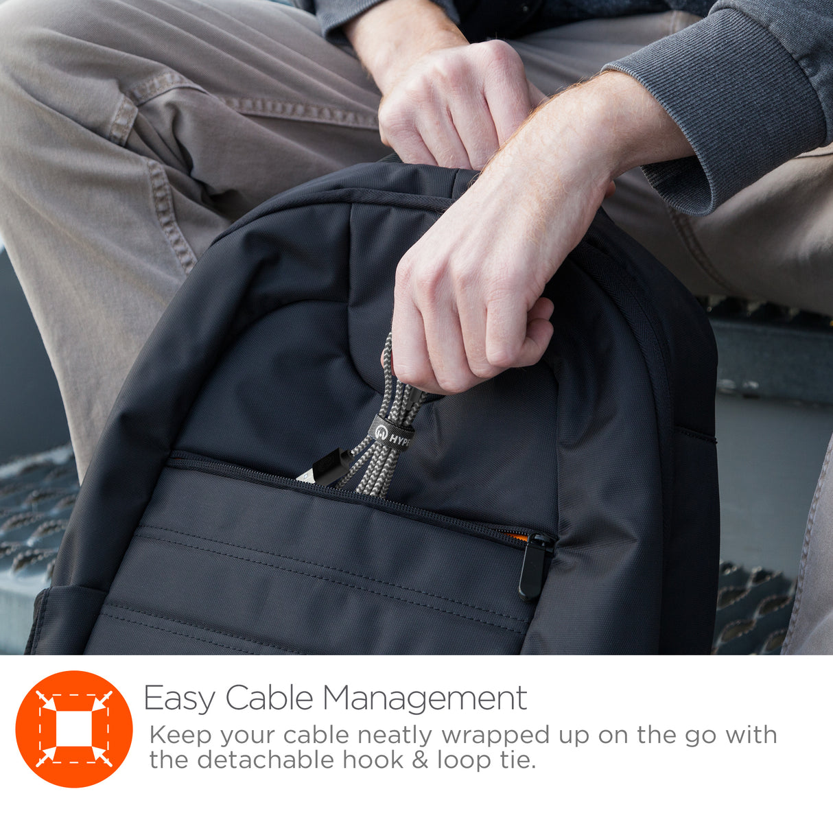 #Hypergear Micro USB ladekabel Ekstra stærk 120cm Black