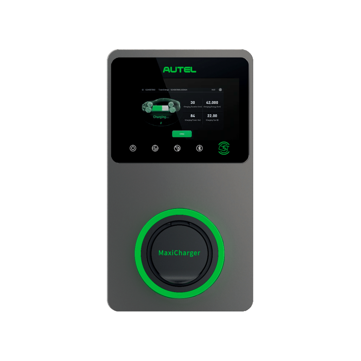 #Autel Maxicharger 22kW LCD, MID, 4G 3F/32A sokkel - Mørkegrå