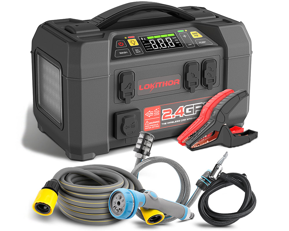LOKITHOR 5-i-1 Booster/Vand & Luftpumpe 2500A 12V