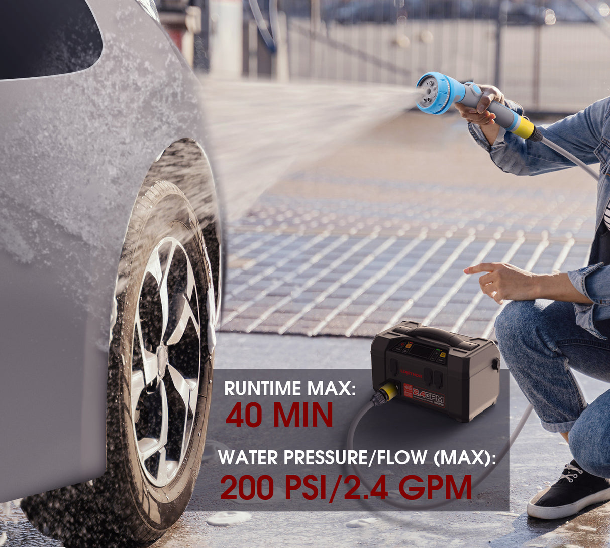 LOKITHOR 5-i-1 Booster/Vand & Luftpumpe 2500A 12V