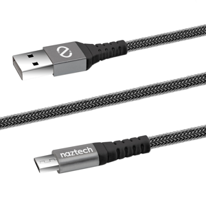 Naztech Micro USB ladekabel Ekstra stærk 120cm sort