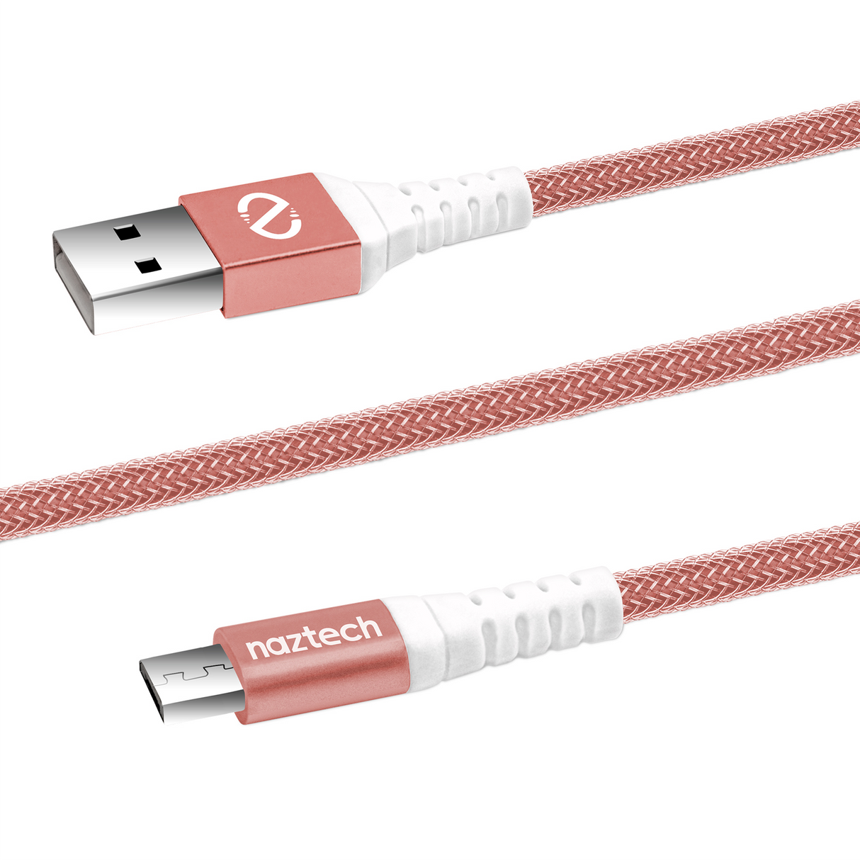 #Naztech Micro USB ladekabel Ekstra stærk 120cm Rose Gold