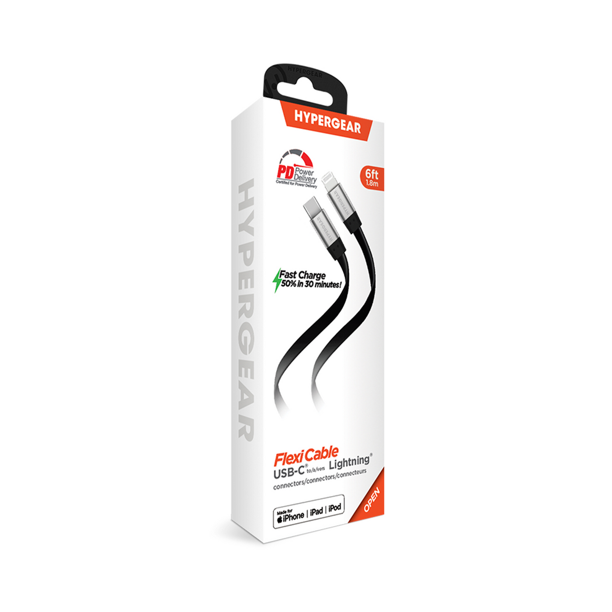 #Naztech Flexi USB-C to Lightning Flat Cable 6ft