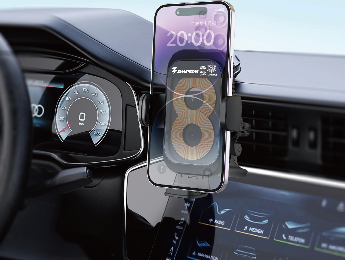 #Zmartgear mobilholder m. trådløs opladning og køling