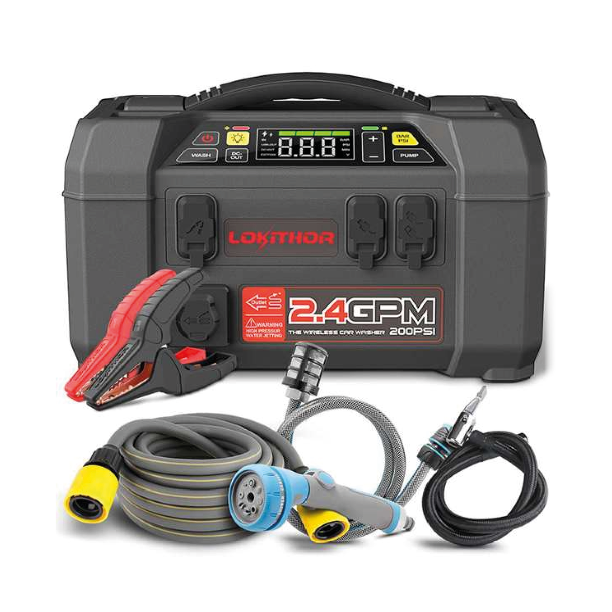 LOKITHOR 5-i1 Booster/Vand & Luftpumpe 2500A 12V